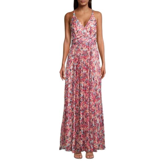 Laundry By Shelli Segal Women’s Floral Pleated Maxi Dress in the Size 12 - Picture 2 of 12